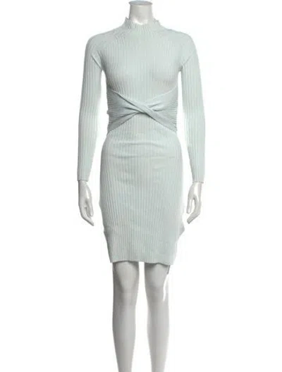 Pre-owned Dion Lee Mock Neck Mini Dress In Blue