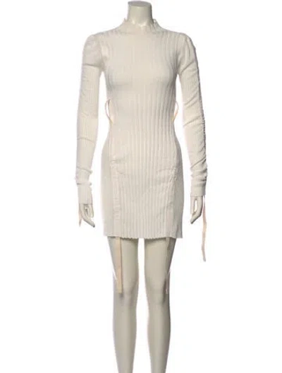 Pre-owned Dion Lee Mock Neck Mini Dress In Neutral