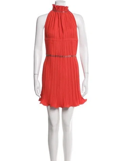 Pre-owned Dion Lee Mock Neck Mini Dress W/ Tags In Orange