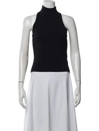 Pre-owned Dion Lee Mock Neck Sleeveless Top In Black