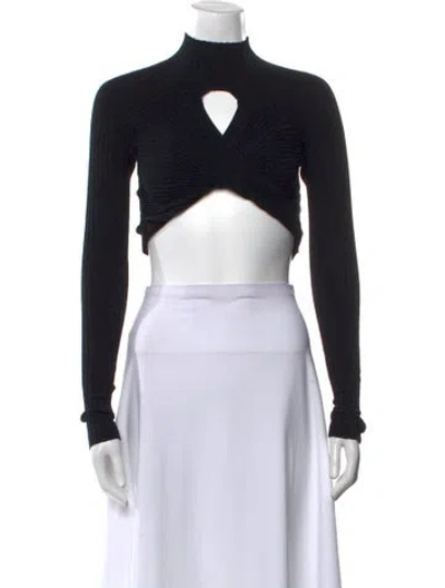 Pre-owned Dion Lee Mock Neck Sweater In Black