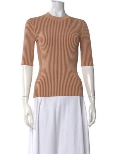 Pre-owned Dion Lee Mock Neck Three-quarter Sleeve Top In Neutrals
