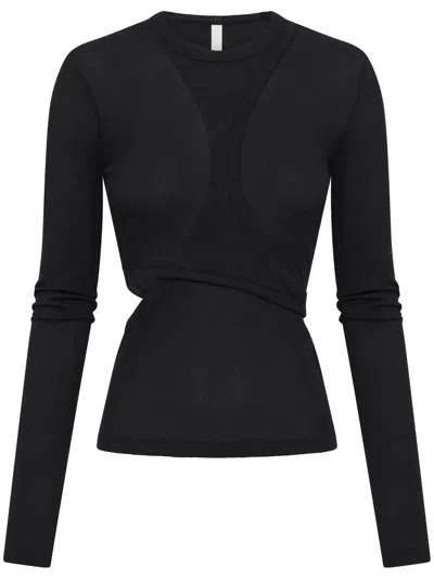 Dion Lee Modular Layered Long-sleeve Top In 黑色