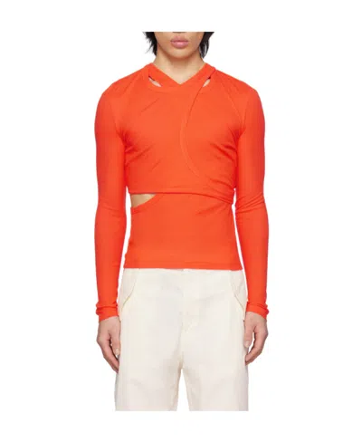 Dion Lee Modular Layered Long-sleeve Top In Orange