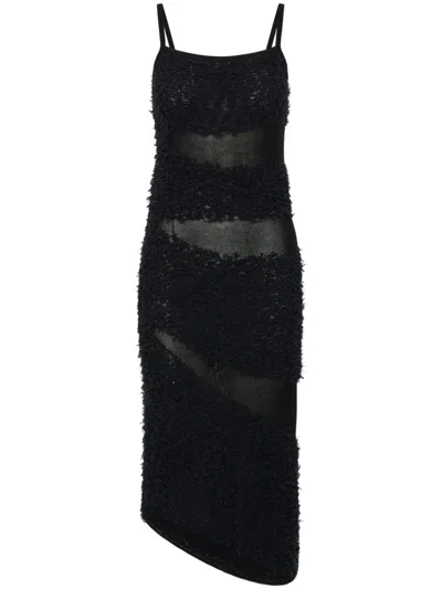 Dion Lee Monstera Textured Midi Dress In Black