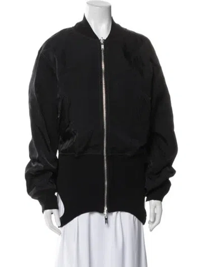Pre-owned Dion Lee Nylon Bomber Jacket In Black
