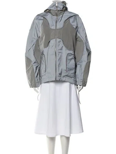 Pre-owned Dion Lee Nylon Colorblock Pattern Jacket W/ Tags In Blue