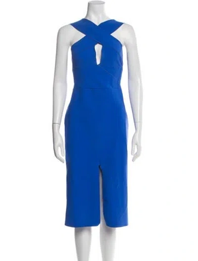 Pre-owned Dion Lee Nylon Midi Length Dress In Blue