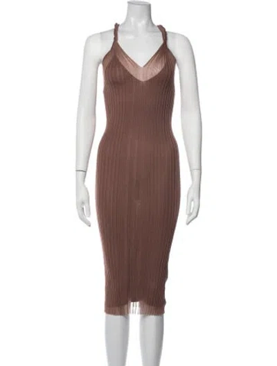 Pre-owned Dion Lee Nylon Midi Length Dress In Neutrals