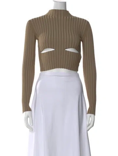 Pre-owned Dion Lee Nylon Mock Neck Sweater In Neutral