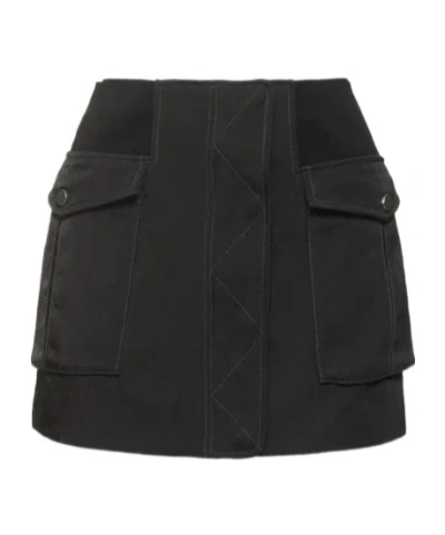 Dion Lee Nylon Twill Cargo Bomber Mini Skirt In Black
