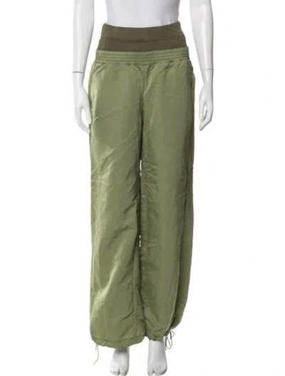 Pre-owned Dion Lee Nylon Wide Leg Pants In Green
