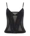 Dion Lee Oblique Mesh Corset Top In Black