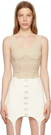 Dion Lee Off-white Corset Tank Top In Ecru