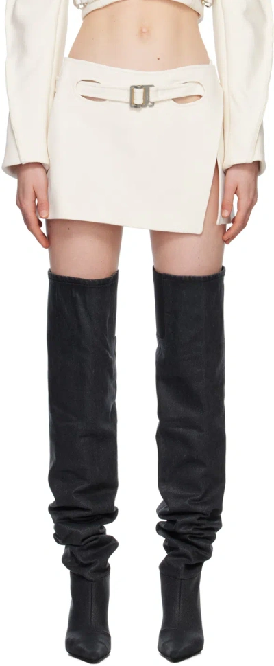 DION LEE OFF-WHITE INTERLOOP MINISKIRT
