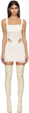 Dion Lee Off-white Suspend Minidress In Ecru