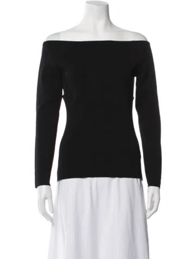 Pre-owned Dion Lee Off-the-shoulder Long Sleeve Top In Black