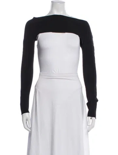 Pre-owned Dion Lee Off-the-shoulder Long Sleeve Top In Black