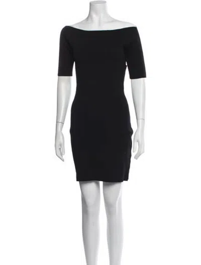 Pre-owned Dion Lee Off-the-shoulder Mini Dress In Black