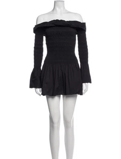 Pre-owned Dion Lee Off-the-shoulder Mini Dress In Black