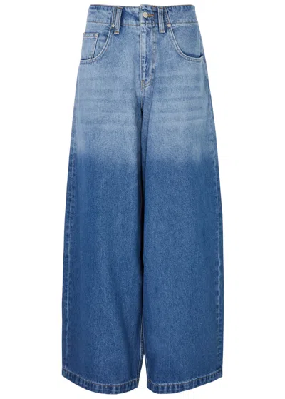 Dion Lee Low-rise Wide-leg Jeans In Blue