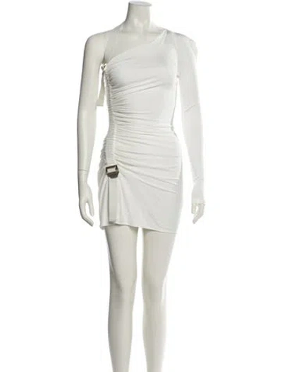 Pre-owned Dion Lee One-shoulder Mini Dress In White