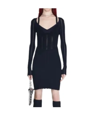 Dion Lee Open-knit Corset Minidress In Black