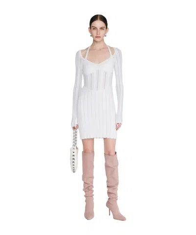Dion Lee Open-knit Corset Minidress In White