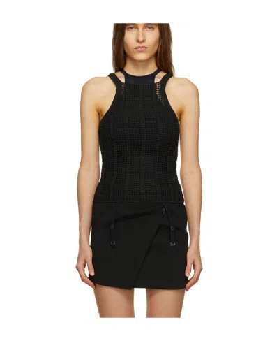 Dion Lee Open-knit Sleeveless Top In Black