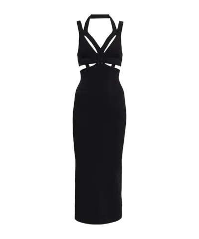 Dion Lee Open-necked Sleeveless Dress In Black