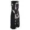 Dion Lee Optical Midi Sleeveless Shift Dress In Multicolor Silk In Multi