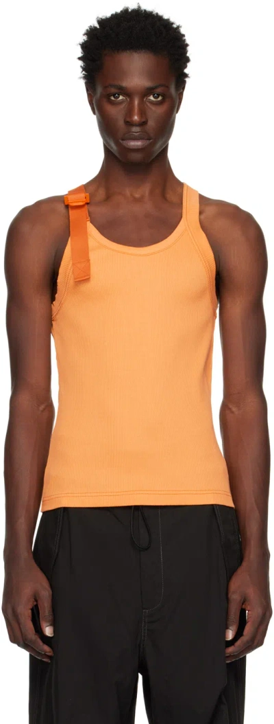 Dion Lee Orange Safety Slider Tank Top In Washed Orange