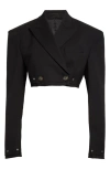 DION LEE OVERSIZE DOUBLE BREASTED STRETCH WOOL CROP BLAZER