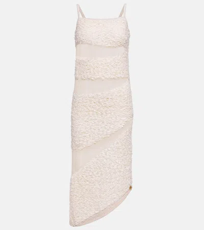 Dion Lee Monstera Ghillie Dress In Ivory/ivory