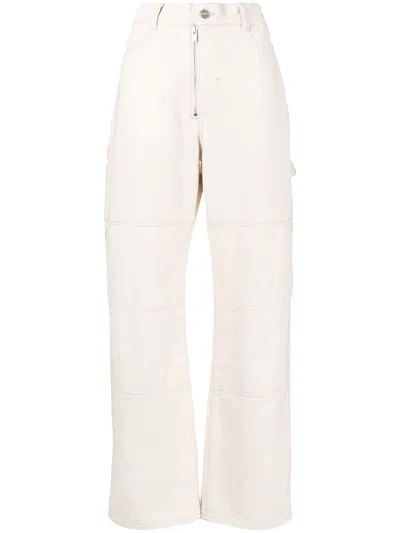 Dion Lee Panelled Straight-leg Jeans In Neutrals