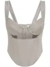 Dion Lee Panelled Zipped Bustier Top In Grey