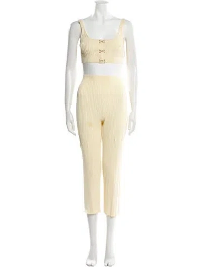 Pre-owned Dion Lee Pant Set In Yellow
