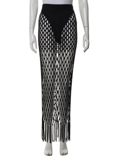 Pre-owned Dion Lee Patterned Long Skirt In Black