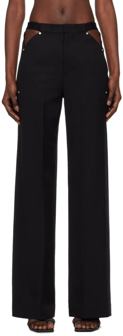 Dion Lee Pierced Stud High-waisted Trousers In Black