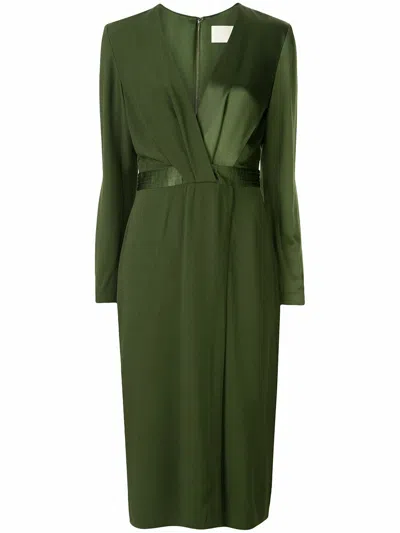 Pre-owned Dion Lee Pivot Drape Long Sleeve Dress Us 0 2 4 8 10 Rv$850 In Green