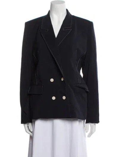 Pre-owned Dion Lee Plaid Print Blazer In Blue