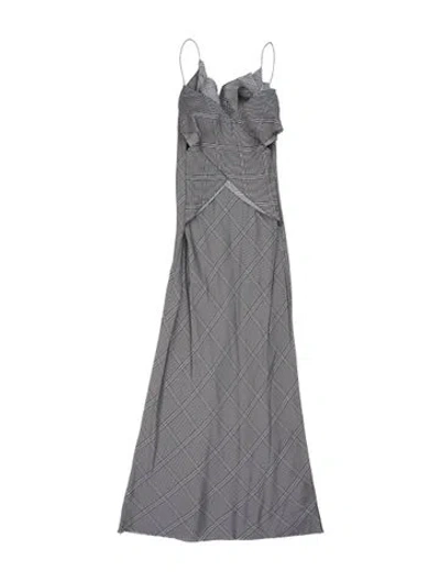 Pre-owned Dion Lee Plaid Print Long Dress In Multi