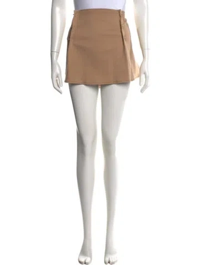 Pre-owned Dion Lee Pleated Accents Mini Skirt In Neutral