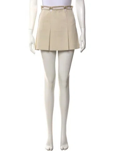 Pre-owned Dion Lee Pleated Accents Mini Skirt In Neutral