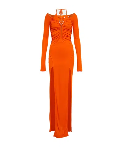 Dion Lee Pleated Ruffle Dress In Red