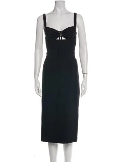 Pre-owned Dion Lee Plunge Neckline Knee-length Dress In Black
