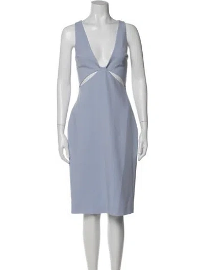 Pre-owned Dion Lee Plunge Neckline Knee-length Dress In Blue