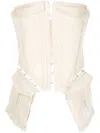 Dion Lee Pocket Denim Corset In Neutrals