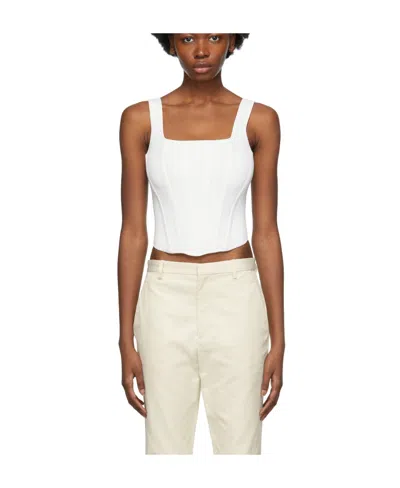 Dion Lee Pointelle Corset Top In White