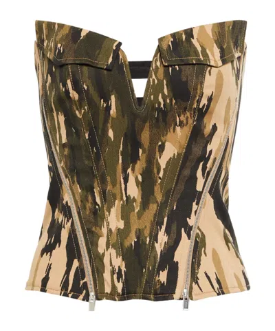 Dion Lee V-wire Camouflage Corset Top In Classic